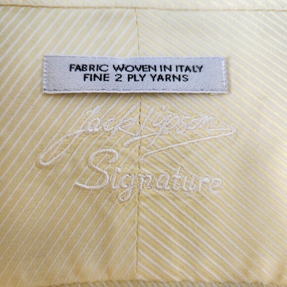 Jack Lypson Signature Shirt 16 L Yellow 100% Cotton Made in Canada 🎉 Host Pick! - Picture 5 of 9
